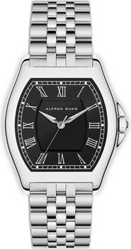 Alfred Sung Heritage Tonneau Bracelet Strap Watch, 27mm x 45mm