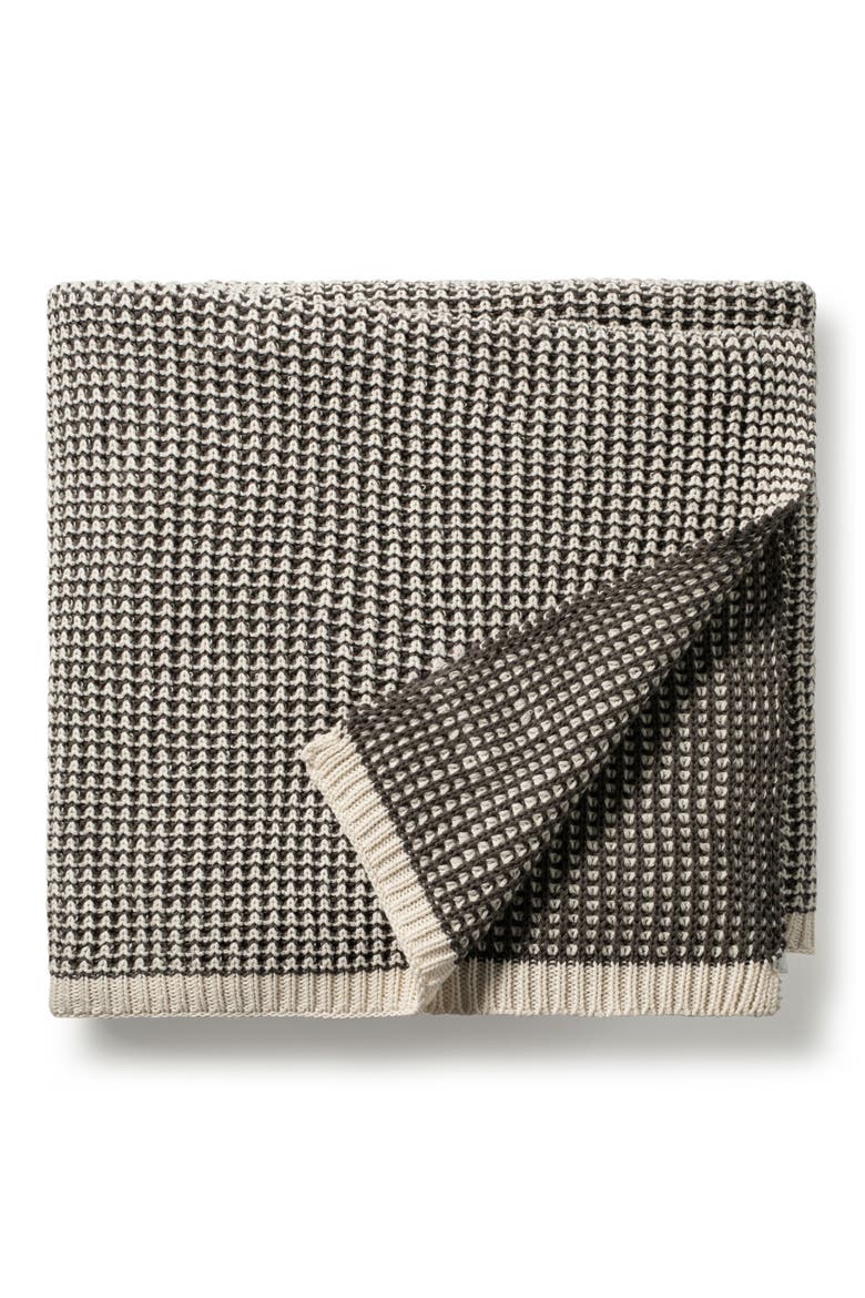 Rattle Knit Throw Blanket, Main, color, BROWN