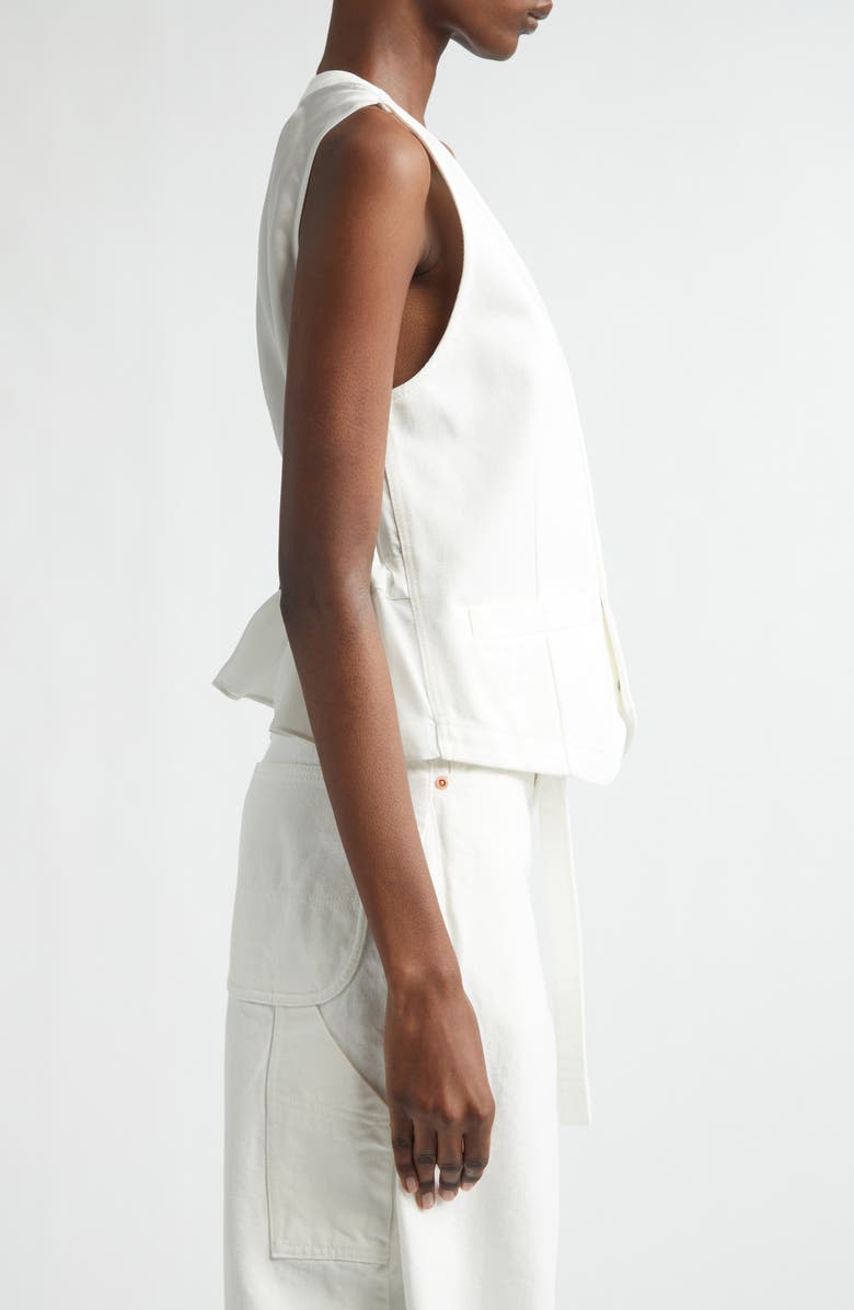 Sacai Denim Vest, Alternate, color, Off White