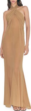 MANGO Mesh Halter Dress