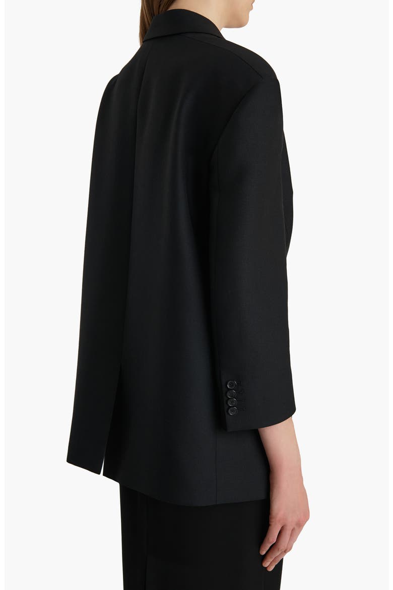 Palto Asymmetric Wool & Silk Cady Wrap Jacket, Alternate, color, BLACK