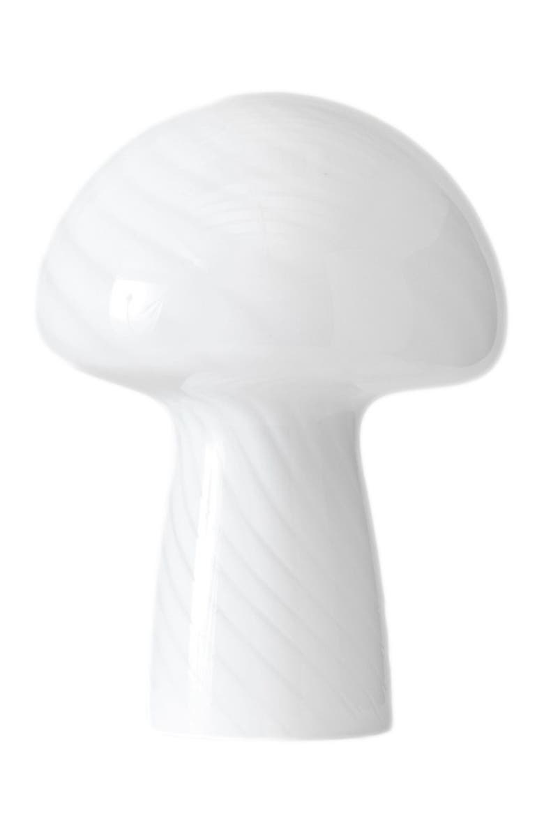 Brightech Mushroom 12.75" Modern LED Table Lamp with Frosted White Glass Shade, Main, color, White