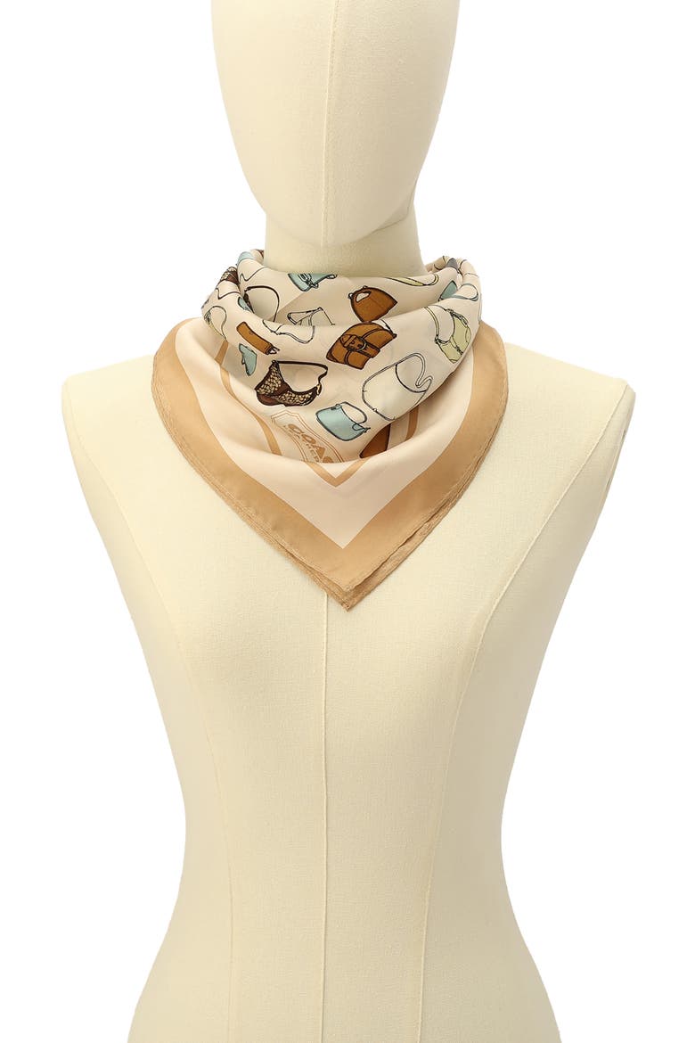 Originals Print Silk Square Scarf, Main, color, CHALK