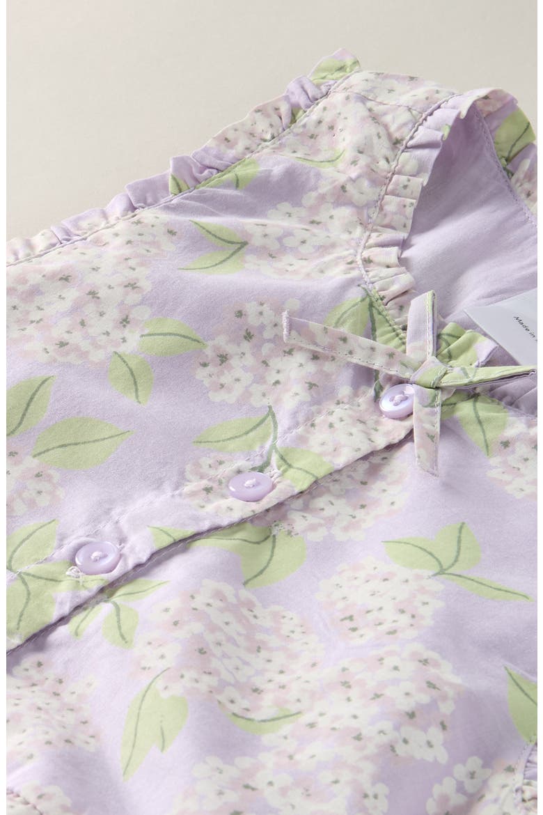 Kids' Button Front Cotton Dress, Alternate, color, PURPLE SECRET HYDRANGEA