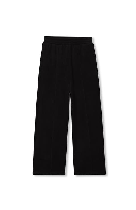 Girls Plush Rib Wide Leg Pants