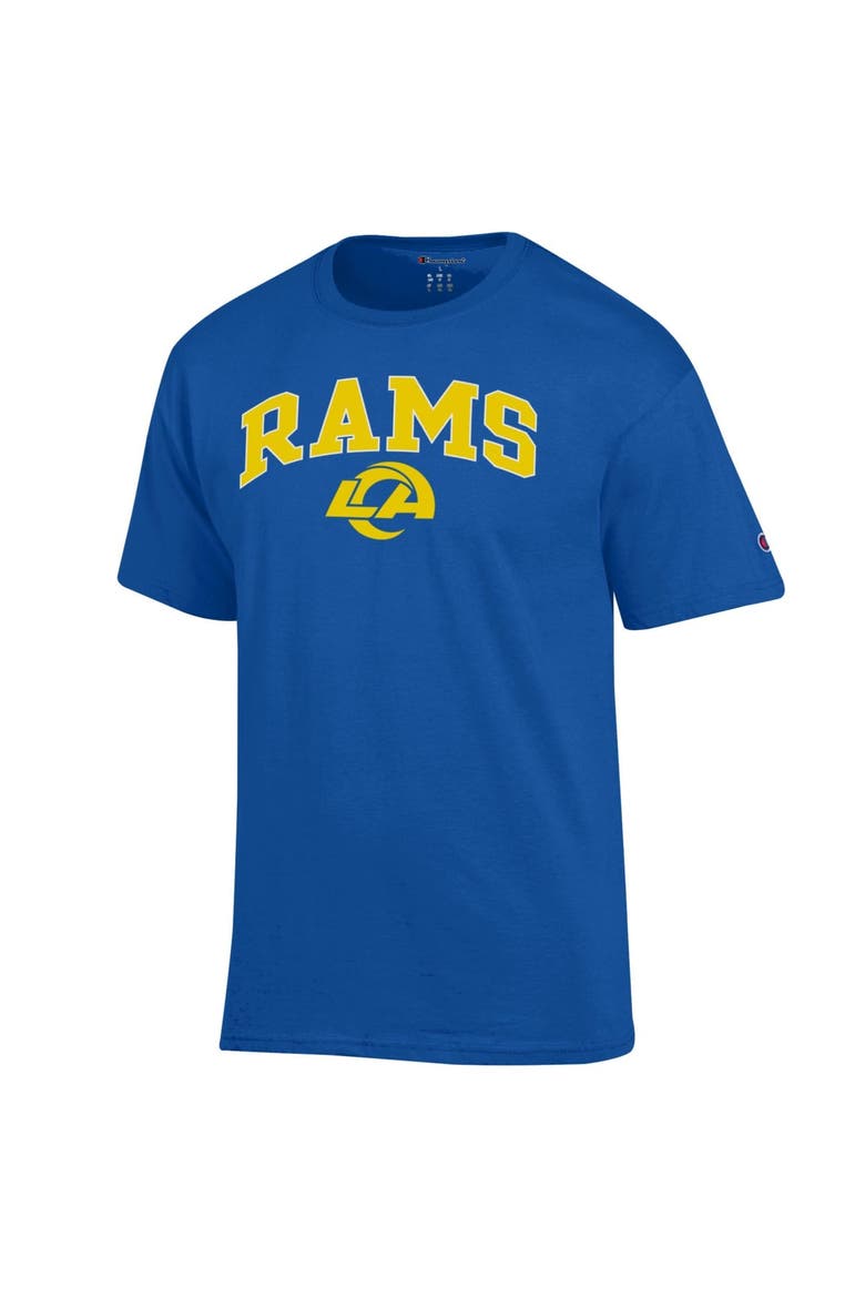 Men's Champion Royal Los Angeles Rams Arch Over Logo T-Shirt, Main, color, Royal