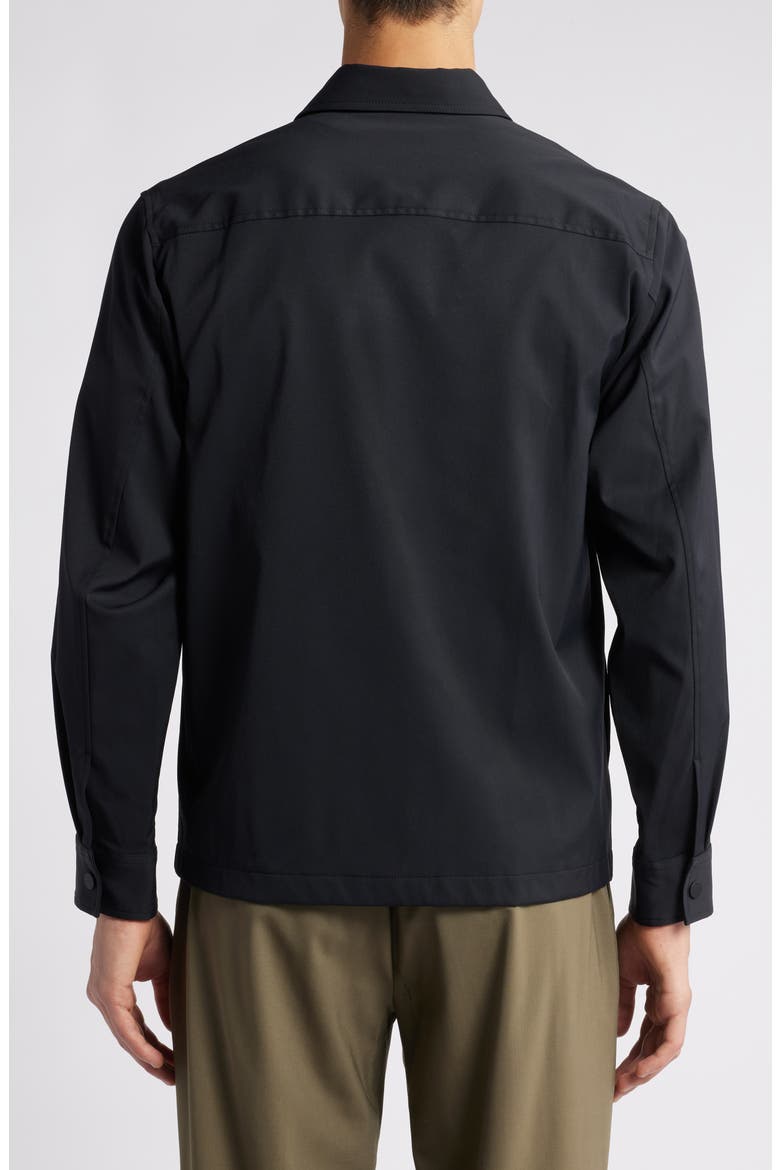 Snap-Up Water Resistant Performance Shirt Jacket, Alternate, color, BLACK