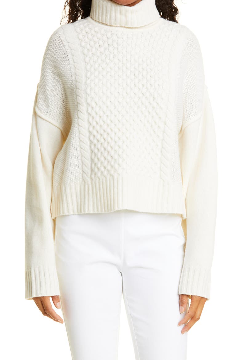 Turtleneck Wool Sweater, Main, color, ALABASTER