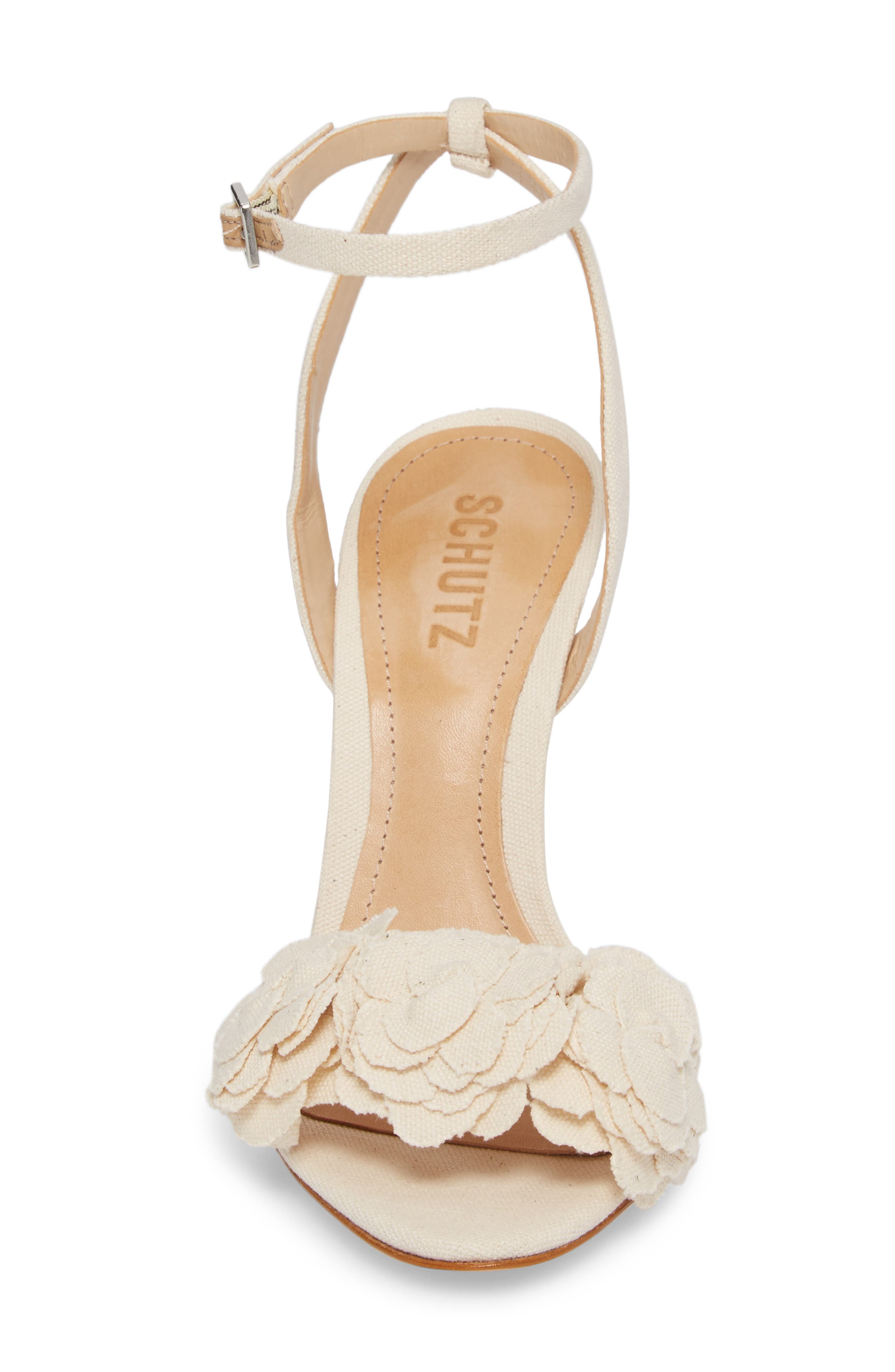 Schutz Aida Flower Appliqué Sandal, Alternate, color, 