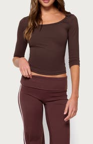 EDIKTED Desi Three-Quarter-Sleeve Top