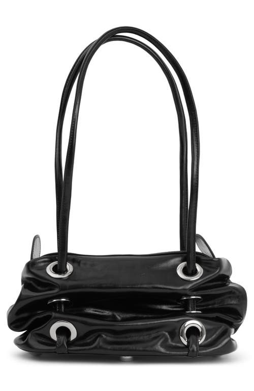 Jeffrey Campbell Chessy Convertible Leather Shoulder Bag In Black