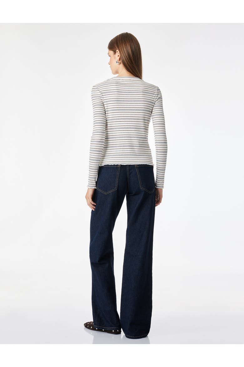 Long Sleeve Blouse, Alternate, color, ECRU STRIPE