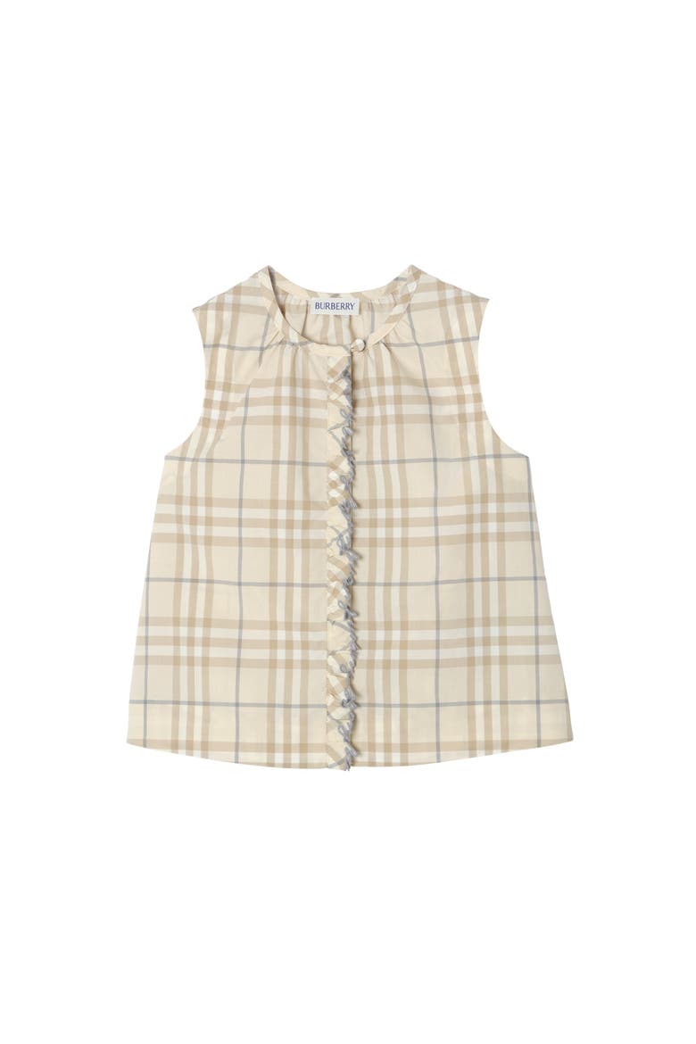 Check Cotton Top, Main, color, Sesame beige