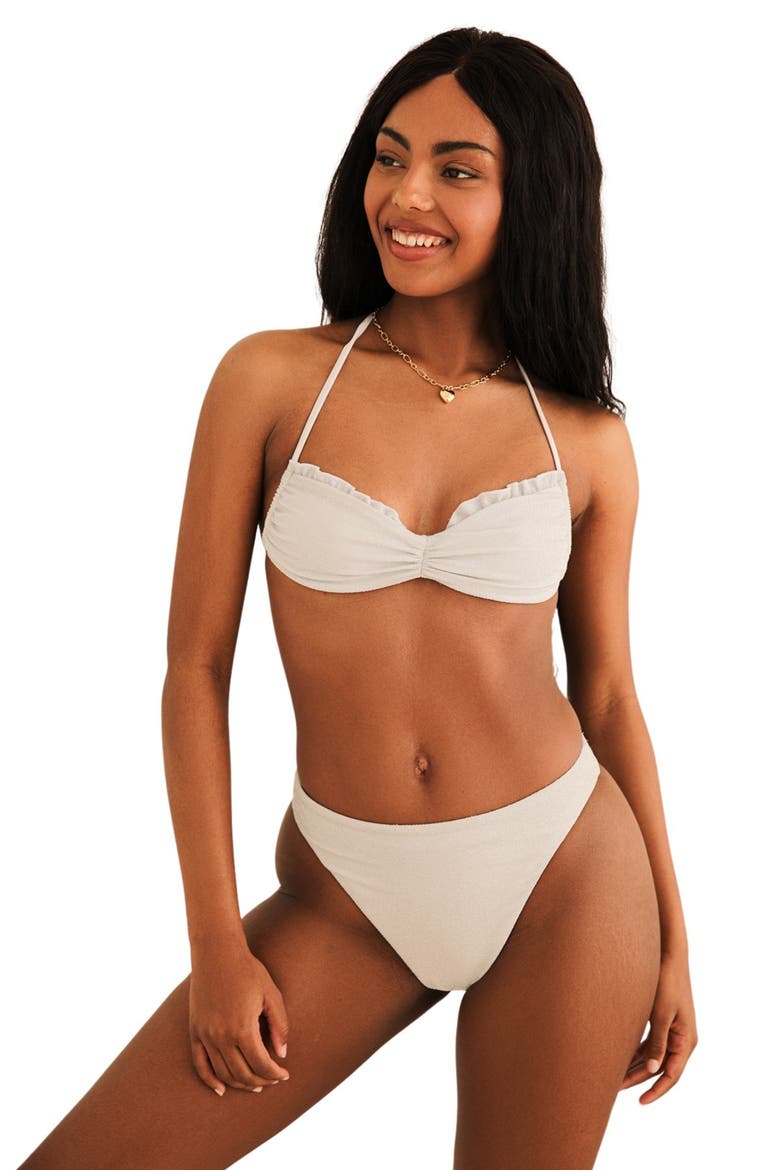 Valentina Tie Straps Bandeau Bikini Top, Alternate, color, Diamond