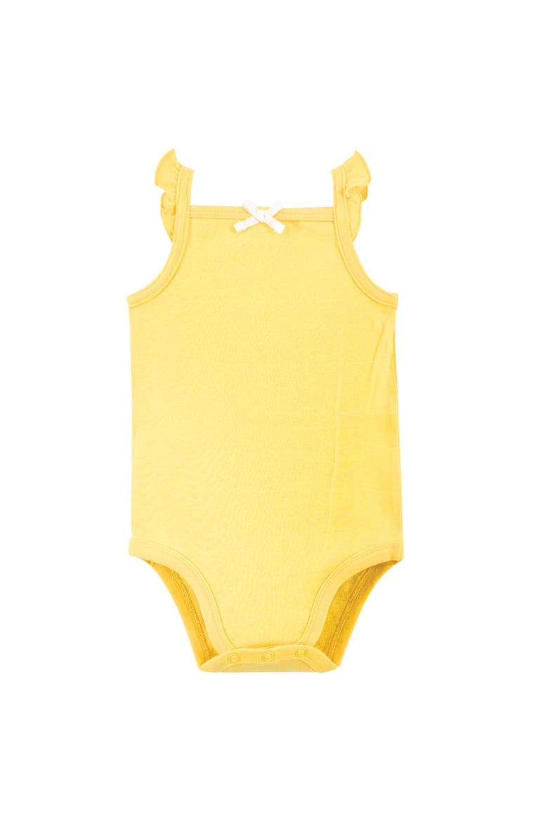 5Pk Organic Sleeveless Bodysuits, Alternate, color, Lemon Tree