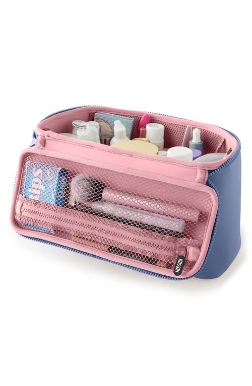 Kusshi Large Neoprene Train Case In Pearl Blue/sand Pink