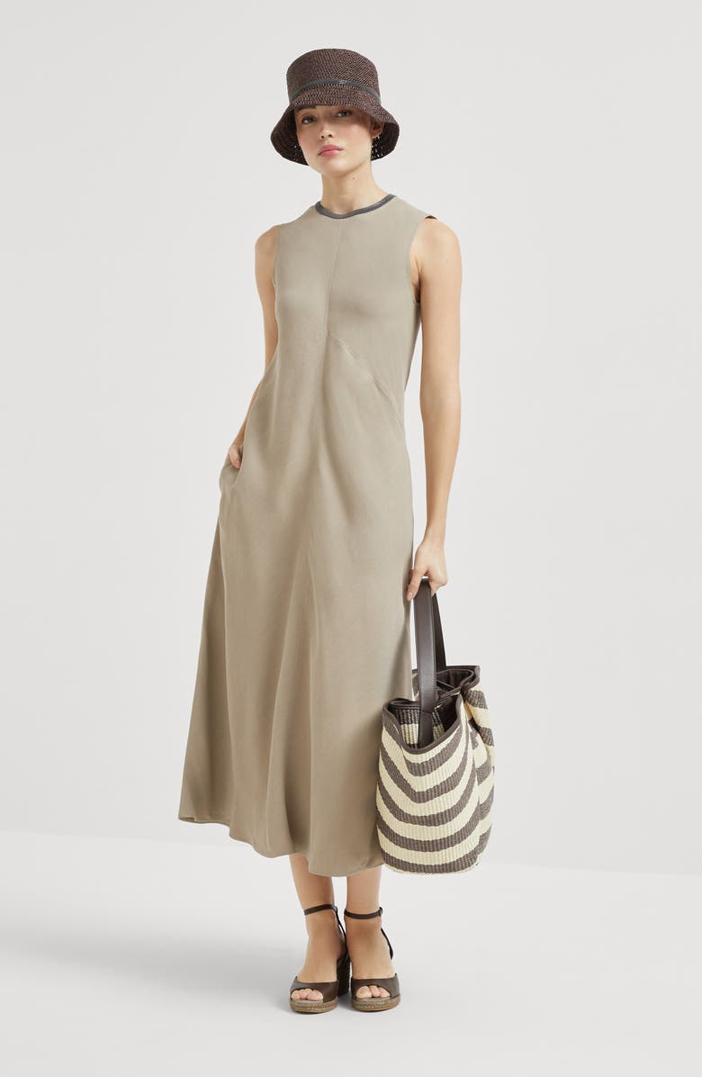 Brunello Cucinelli Twill dress with monili, Alternate, color,