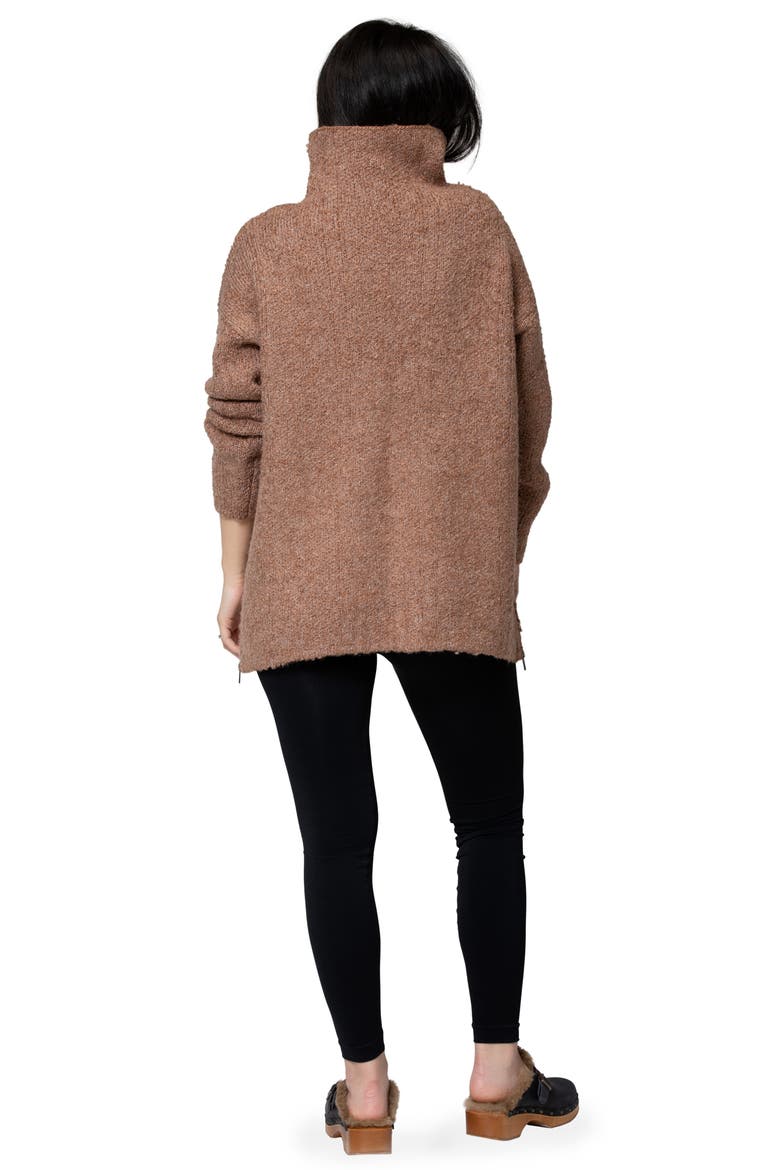 Lia Check Maternity/Nursing Sweater, Alternate, color, MOCHA