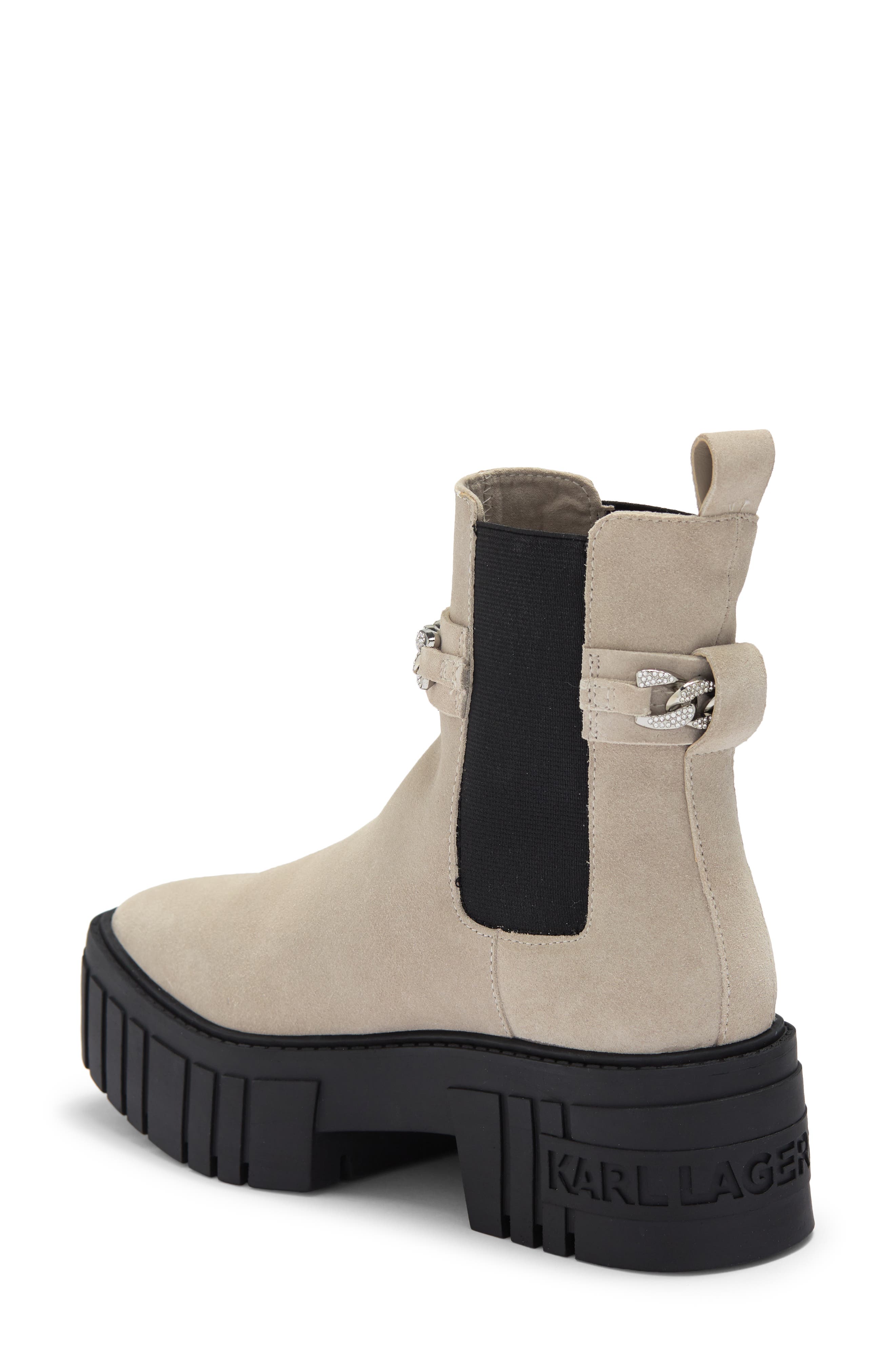 KARL LAGERFELD PARIS Reign Chain Cuff Platform Chelsea Boot (Women ...