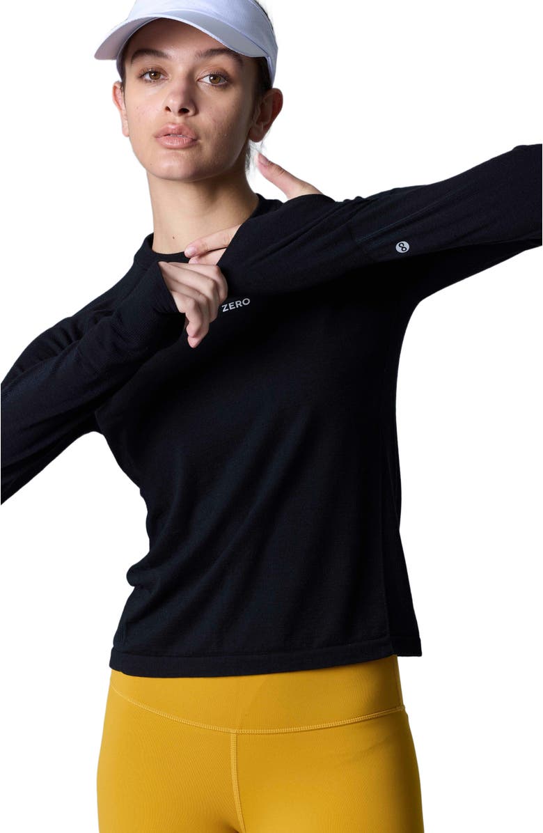 COZY ZERO Tech Merino Classic Fit Long Sleeve Base Layer, Alternate, color, Black