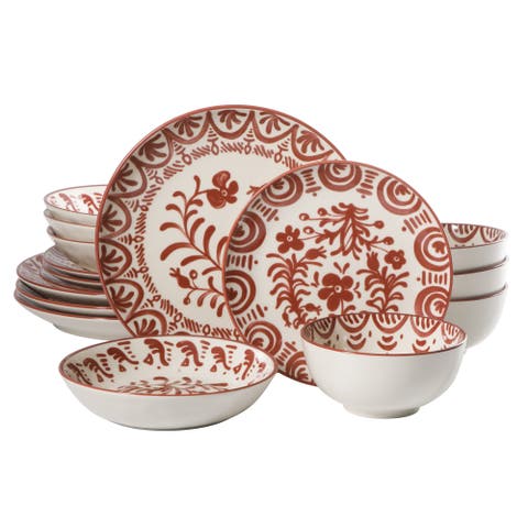 2-Time Oprah's Favorite Things, Valencia Flor 16 Piece Plates and Bowls Dinnerware Set