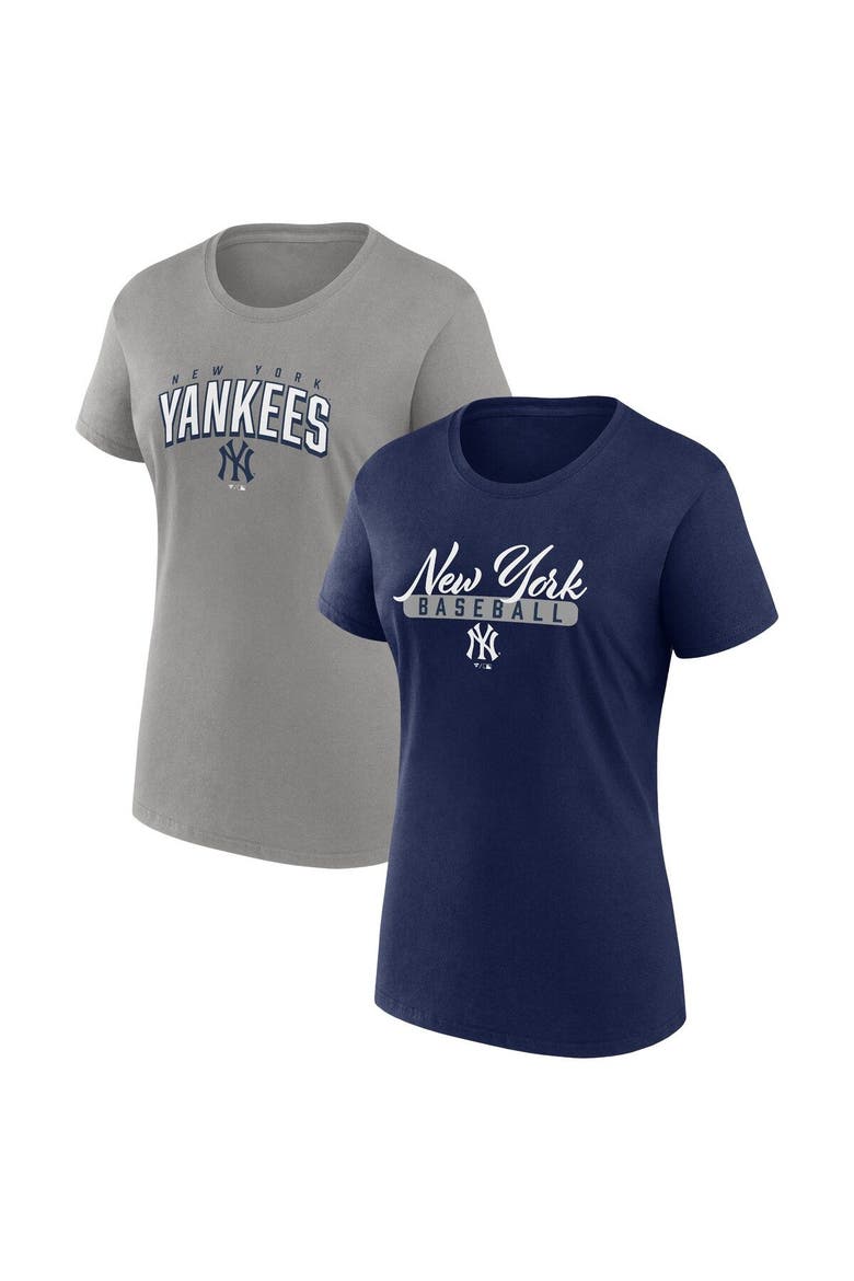 Women's Fanatics Branded Navy/Gray New York Yankees Fan T-Shirt Combo Set, Main, color, Navy