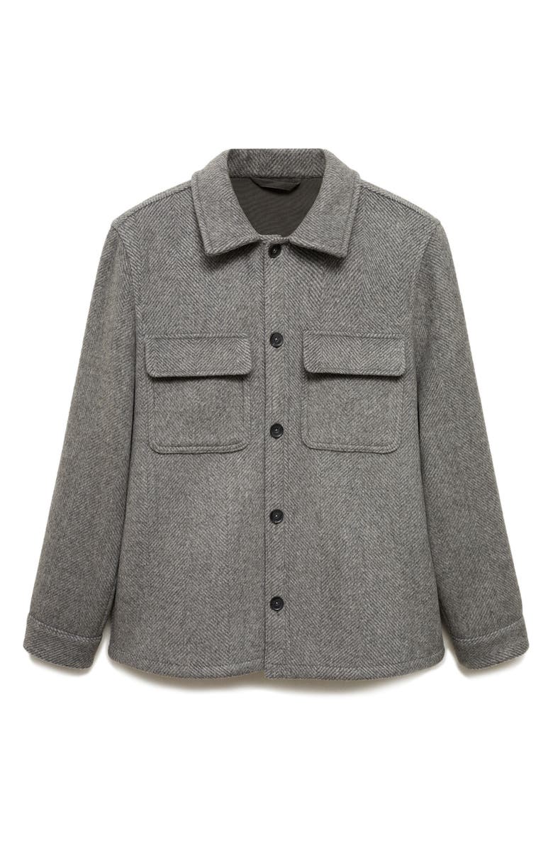 MANGO Wool Blend Overshirt, Main, color, 