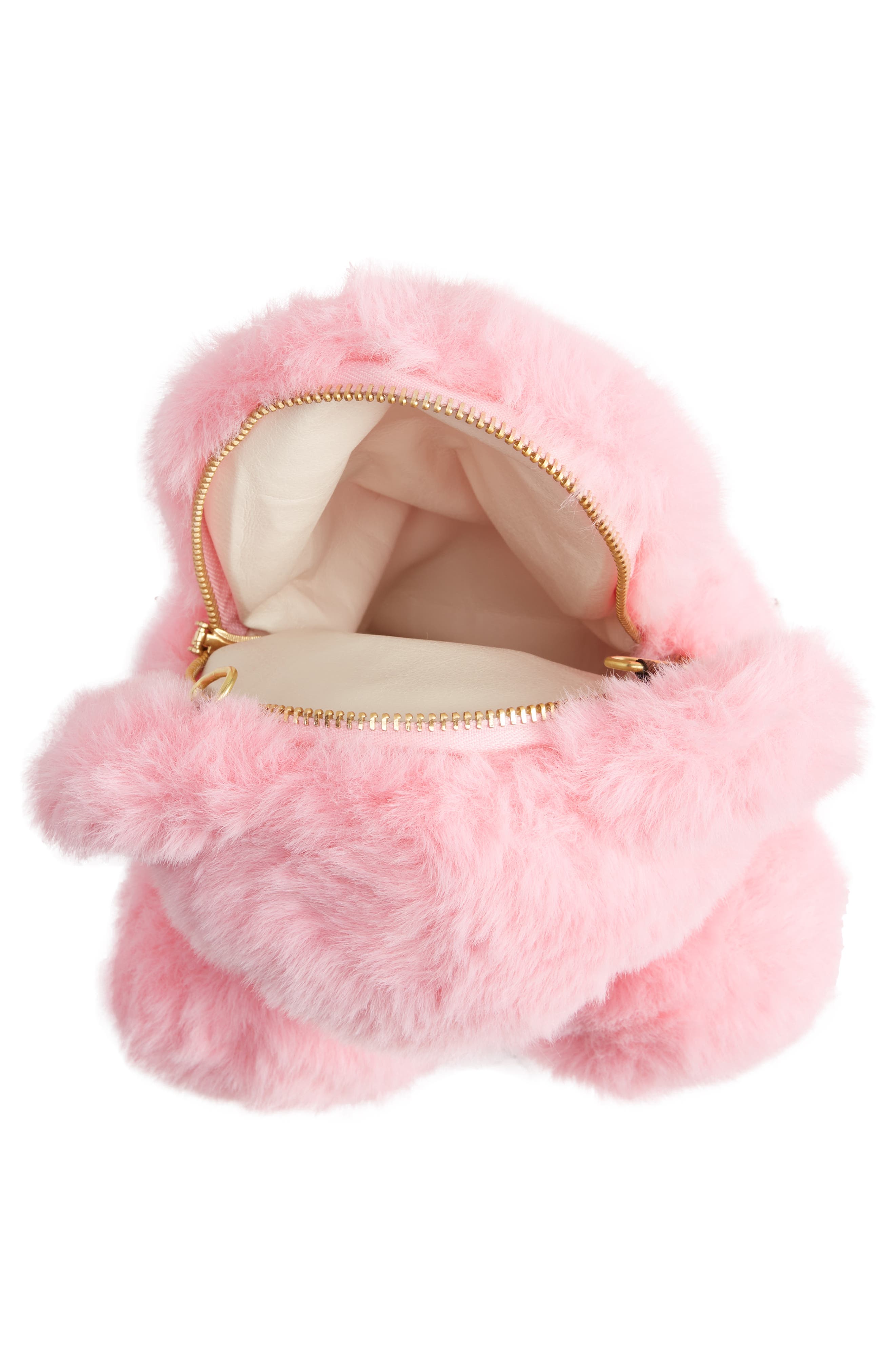 Lola + The Boys Bear Plush Faux Fur Crossbody Bag, Alternate, color, 