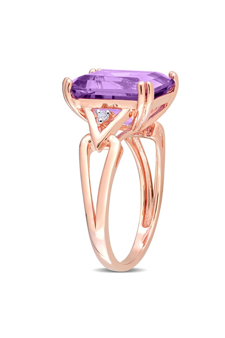 Gemstones & White Topaz Cocktail Ring, Alternate, color, Amethyst/Rose-Plated