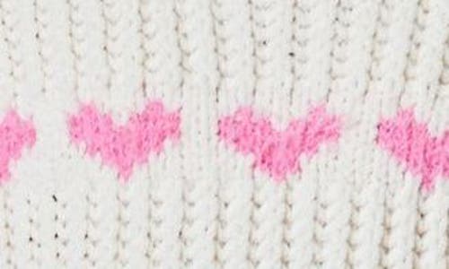 Design History Kids' Heart Long Sleeve Sweater In White