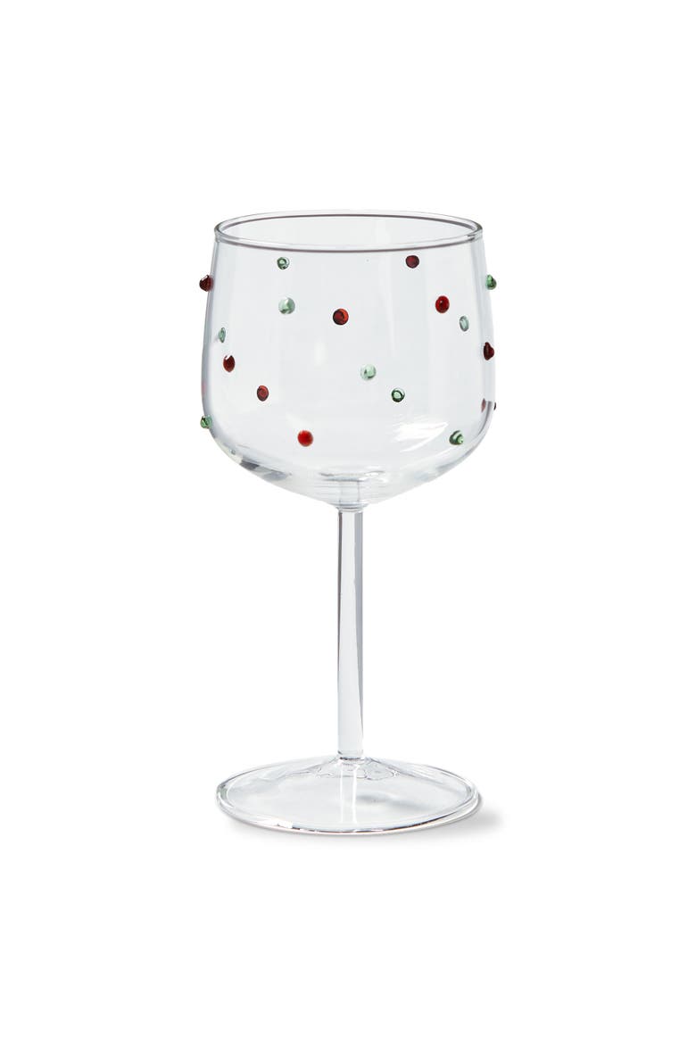 Christmas Dottie All Purpose Wine Glass Borosilicate Multi 3.35x7.08 in, Main, color, Clear