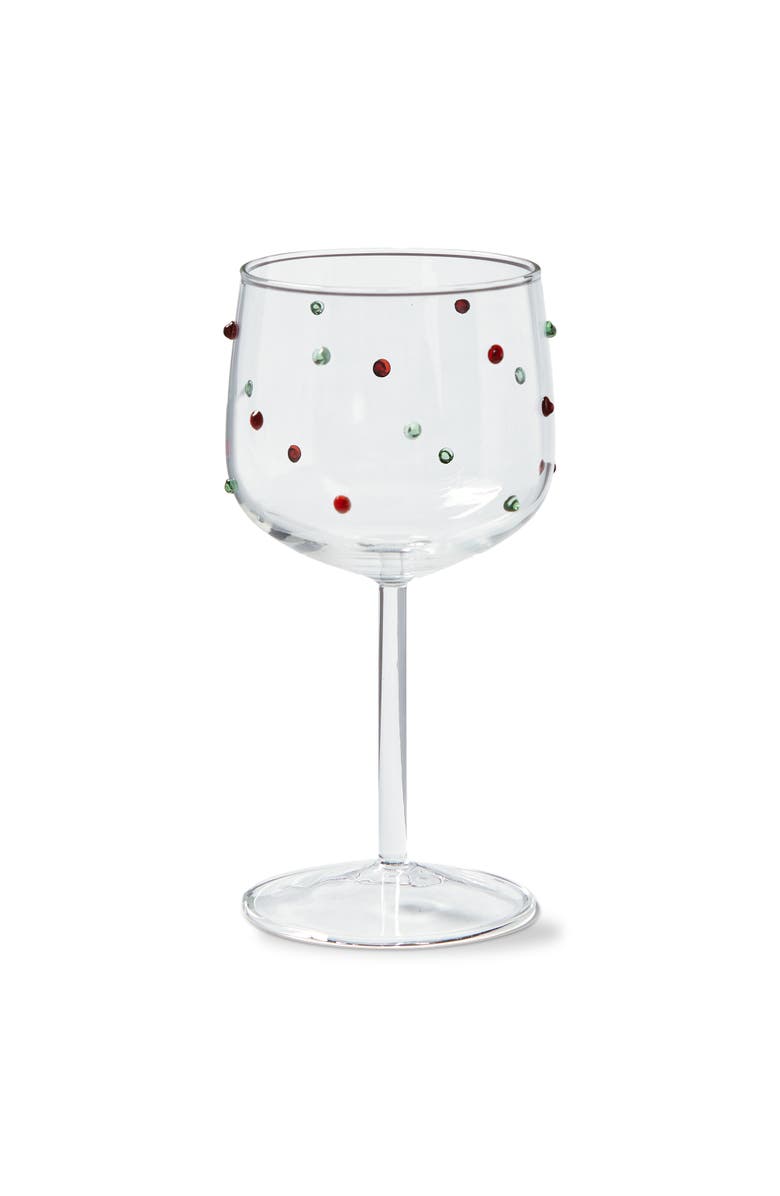 tag Christmas Dottie All Purpose Wine Glass Borosilicate Multi 3.35x7.08 in, Main, color, Clear