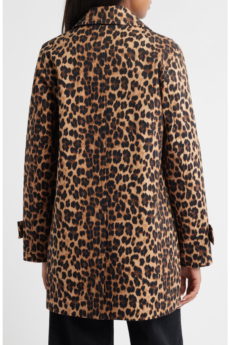 Leopard Print Water Repellent Rain Jacket, Alternate, color, LEOPARD