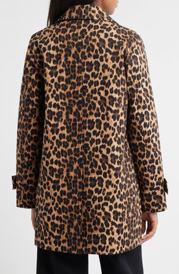 Leopard Print Water Repellent Rain Jacket