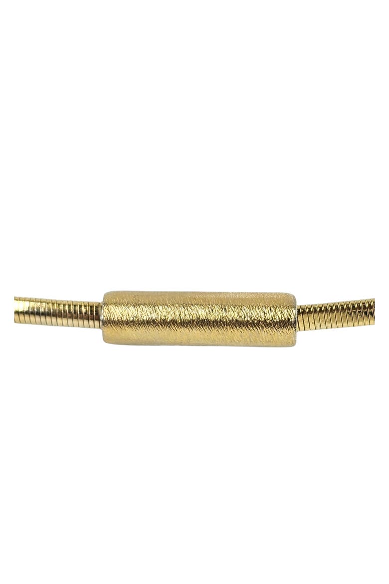 Vintage 1970s Goldtone Textured Bar Stretch Belt, Alternate, color, Gold