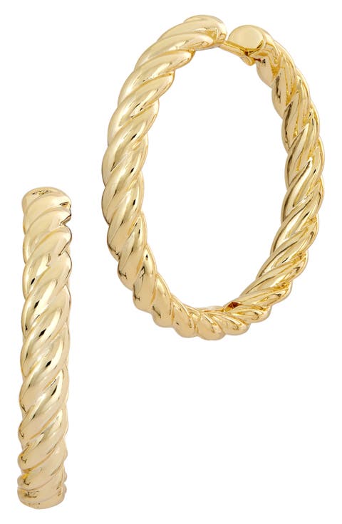 Italian Like Twist Hoop Earrings