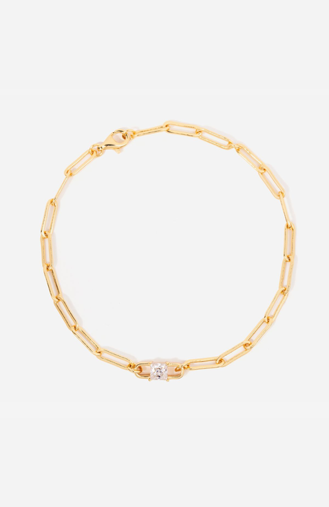 Birthstone Paperclip Chain Bracelet