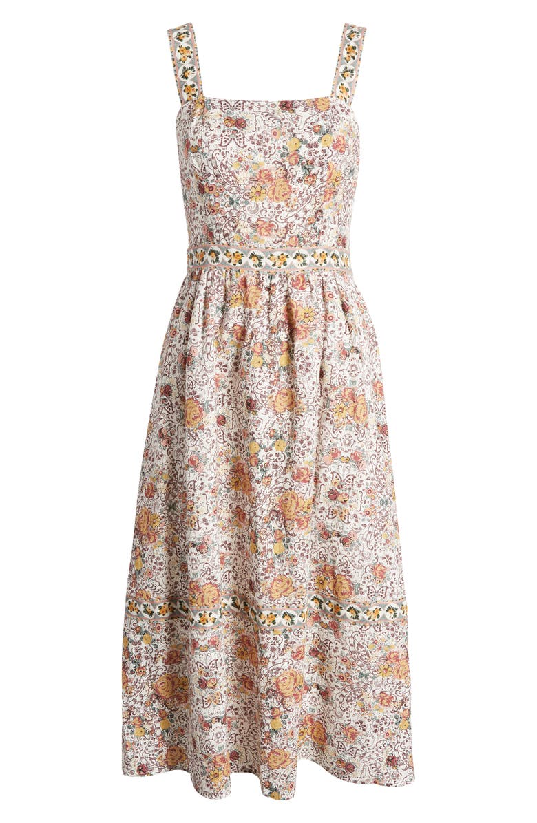 PAIGE Fiori Floral Linen & Cotton Sundress, Alternate, color,
