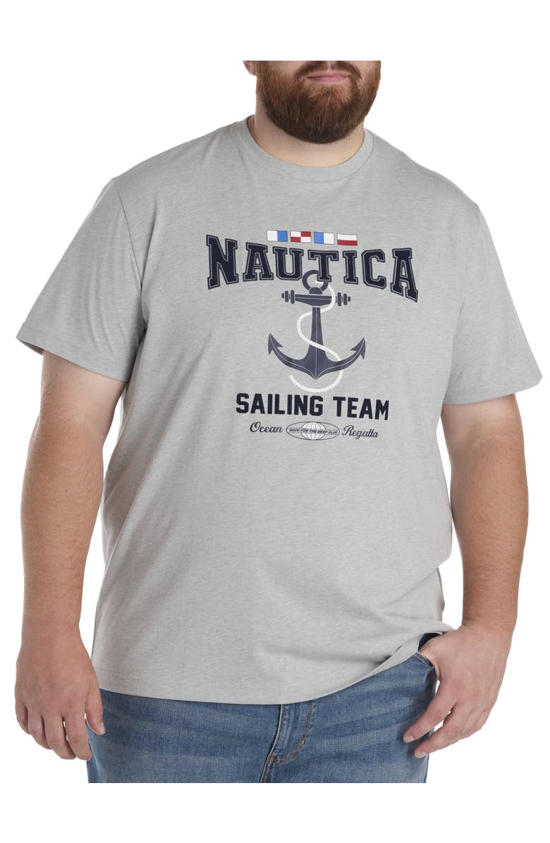 Nautica Big & Tall Anchor Graphic Tee, Main, color, Grey