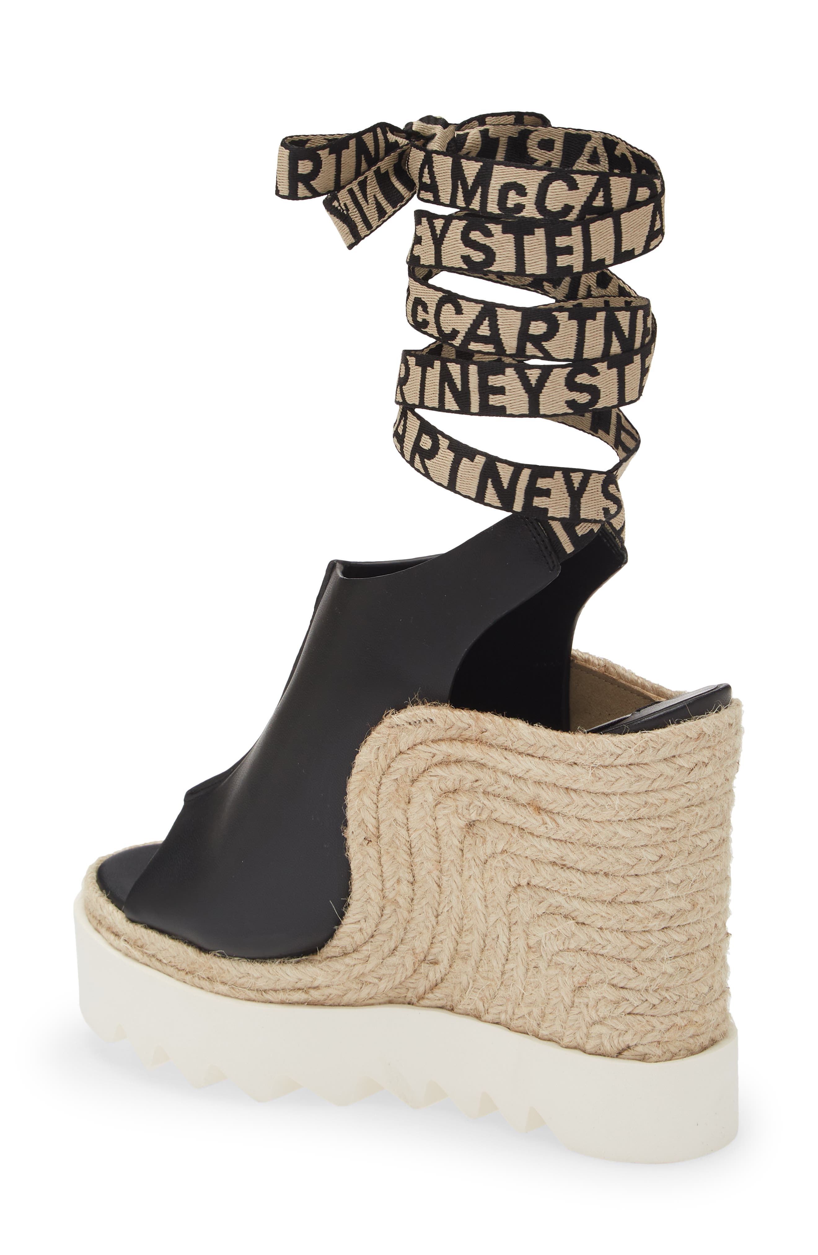 Stella McCartney Gaia Faux Leather Wedge Sandal, Alternate, color, 