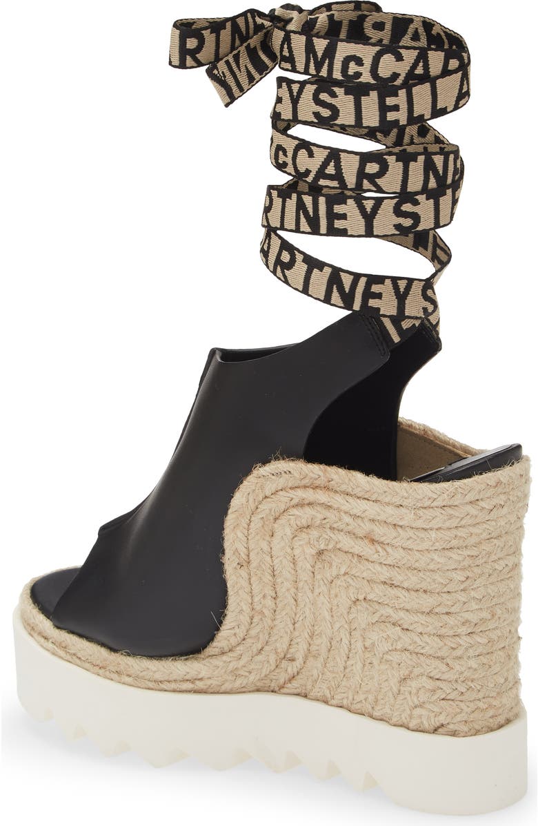 Stella McCartney Gaia Faux Leather Wedge Sandal, Alternate, color,