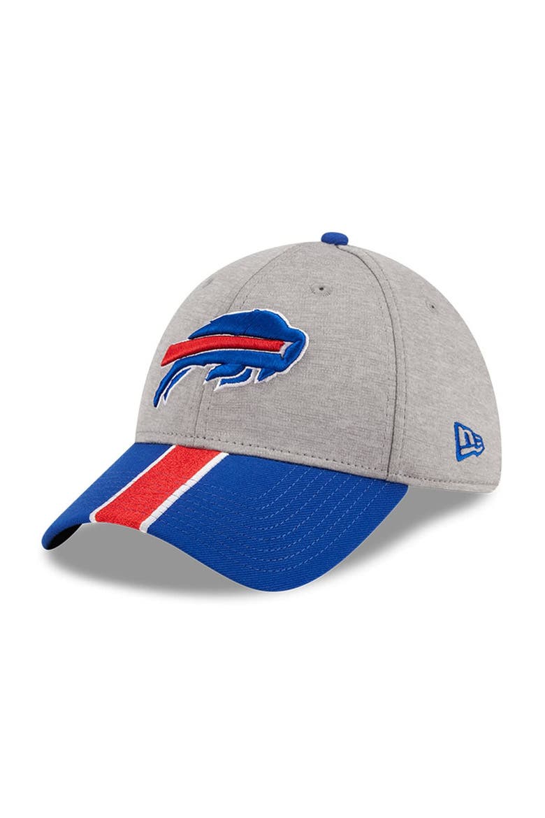 Men's New Era Heather Gray/Royal Buffalo Bills Striped 39THIRTY Flex Hat, Main, color, Heather Gray