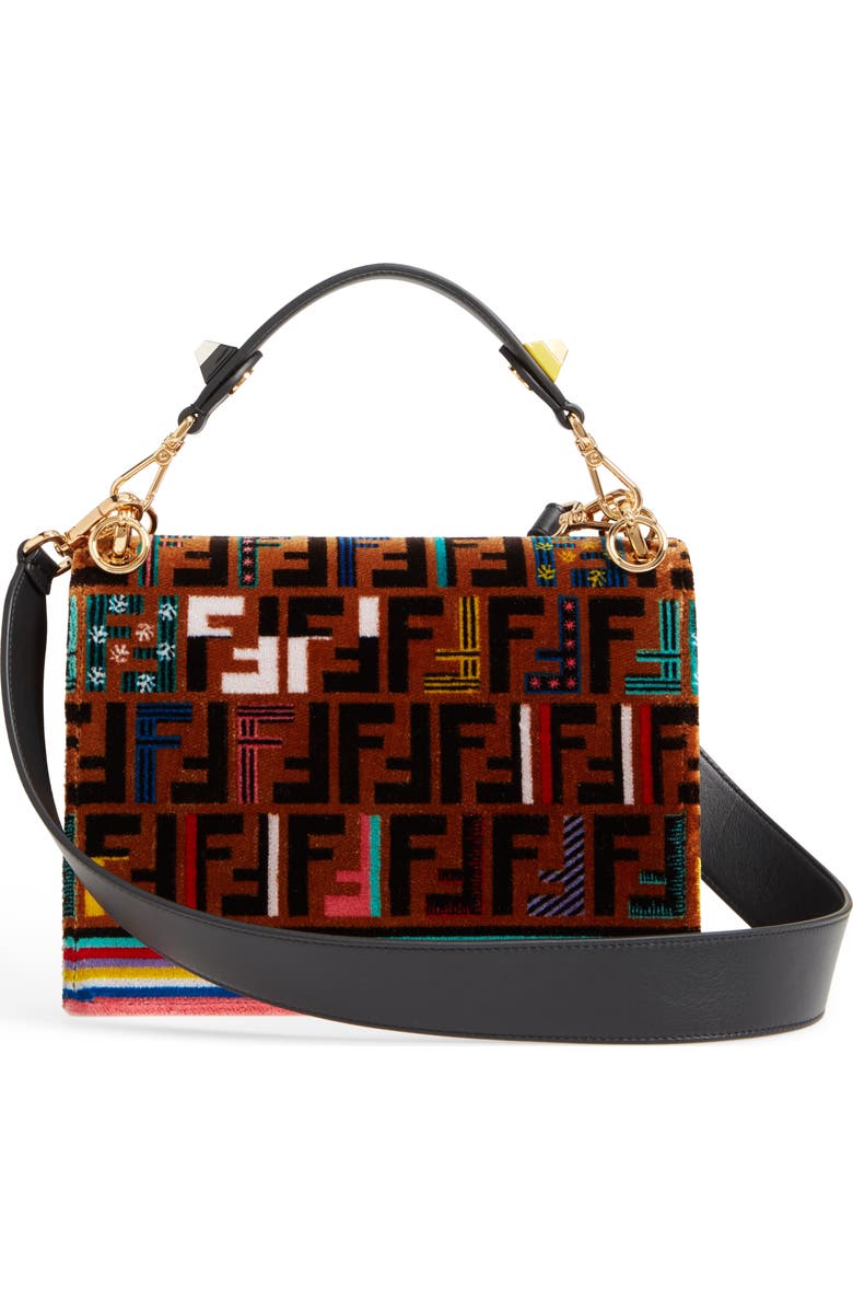Fendi Kan I Tappetino Velvet Shoulder Bag, Alternate, color,