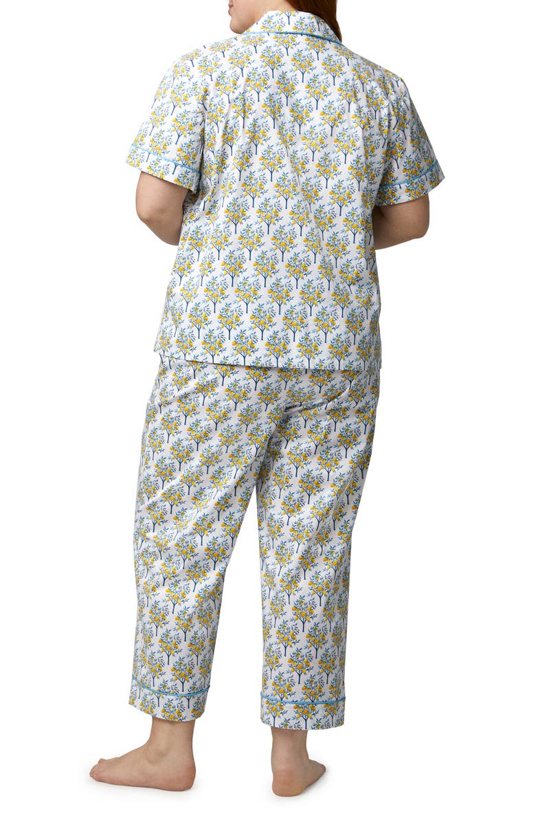 BedHead Pajamas Print Crop Organic Cotton Pajamas, Alternate, color, Lemon Trees