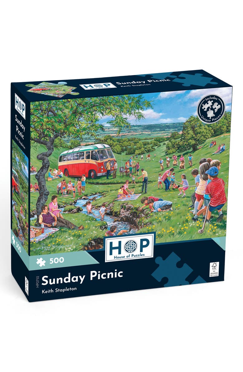 The House of Puzzles Sunday Picnic 500-Piece Jigsaw Puzzle, Main, color, 