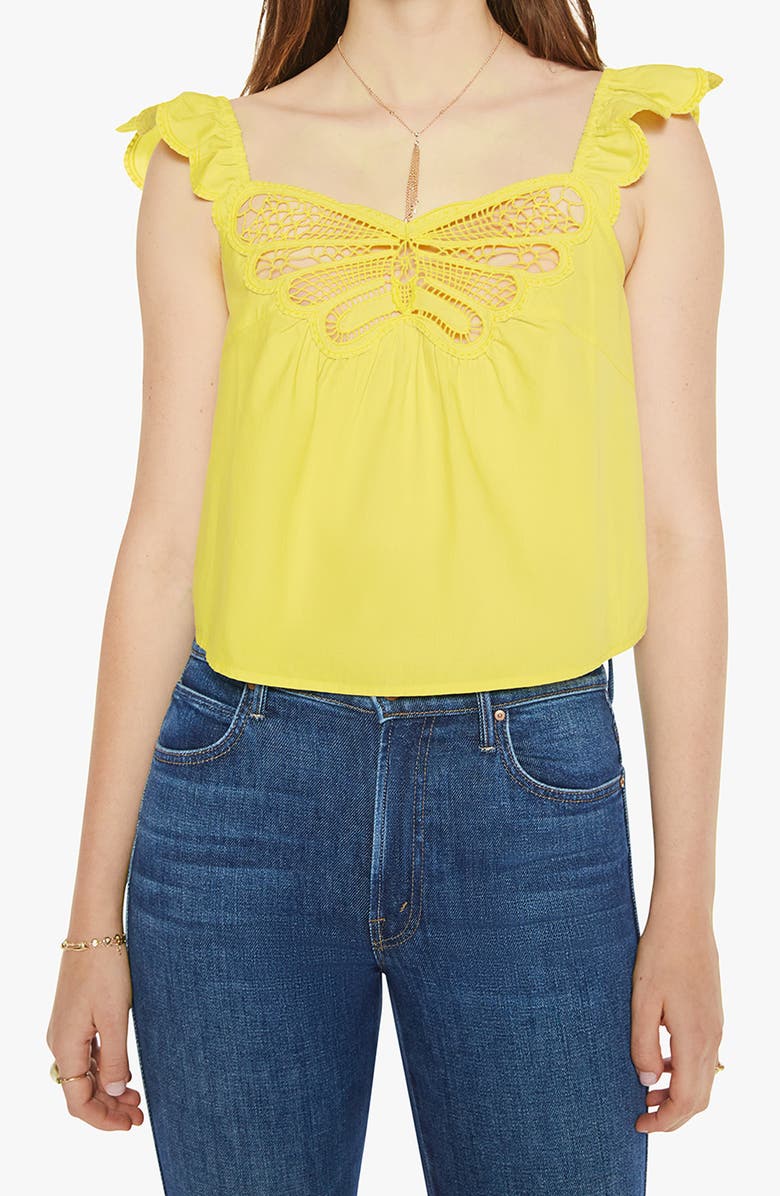 MOTHER The Butterfly Cotton Tank, Main, color, Wing It