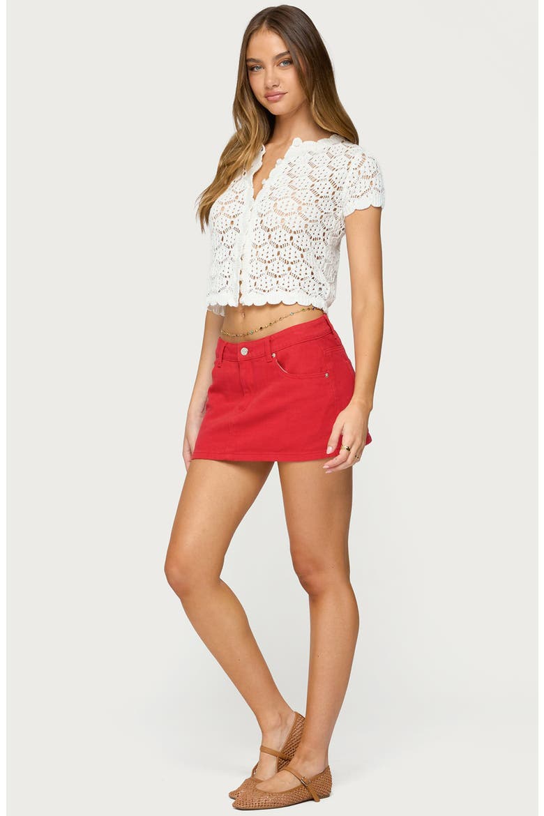 Arbel Low Rise Denim Miniskirt, Alternate, color, RED