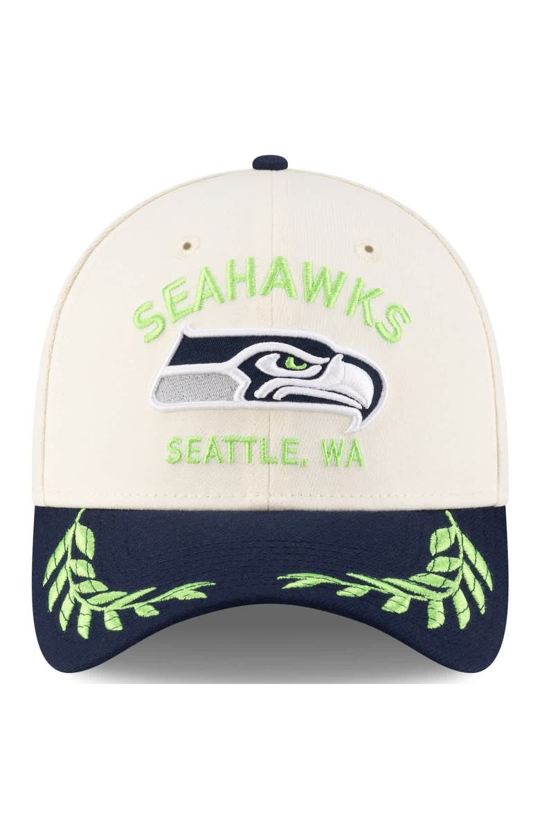 New Era Men's New Era  Cream/College Navy Seattle Seahawks 2025 NFL Draft 39THIRTY Flex Hat, Alternate, color, Cream