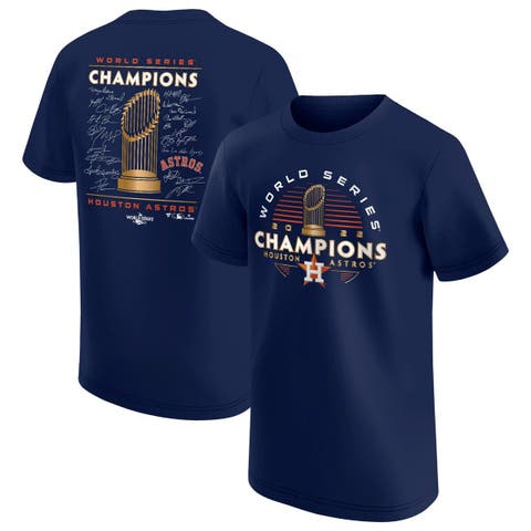 Youth Fanatics Branded Navy Houston Astros 2022 World Series Champions Signature Roster T-Shirt