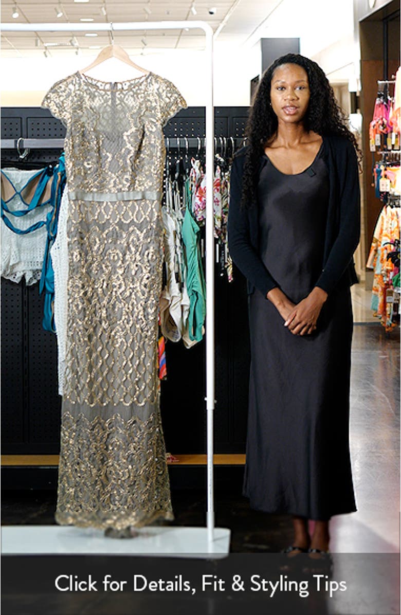 Sequin Illusion Lace Gown, sales video thumbnail